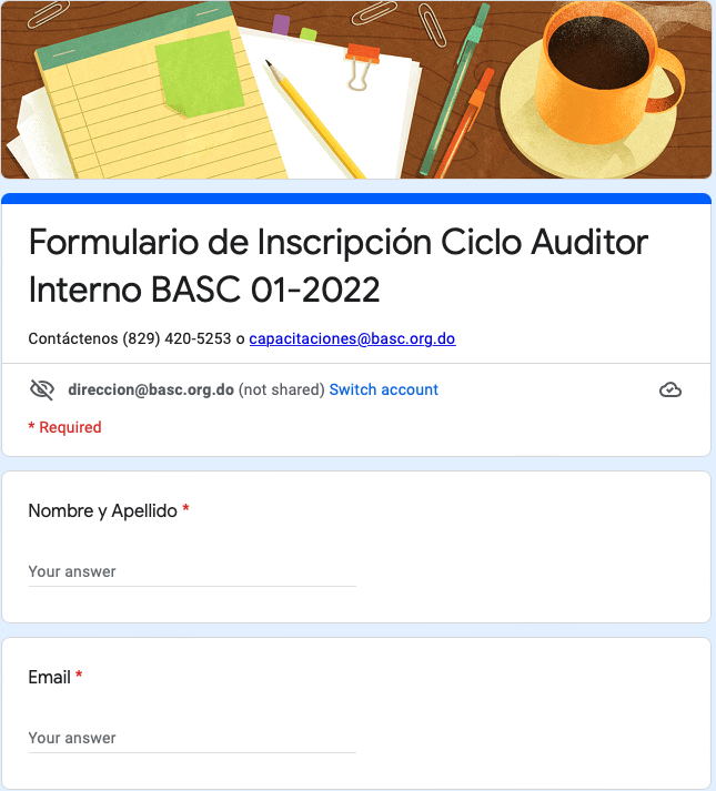 Form Ciclo Audit BASC 2022